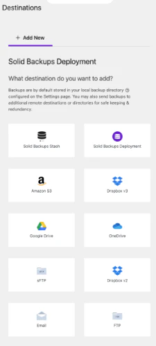 screenshot of Solid Backups
